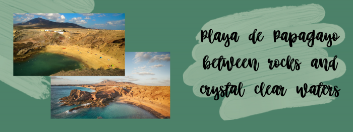Playa de Papagayo between rocks and crystal clear waters